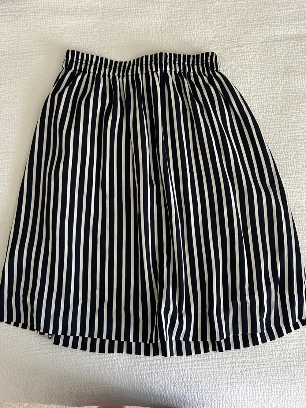 NWT J. Crew Factory Navy and White Vertical Stripe A-Line Skirt